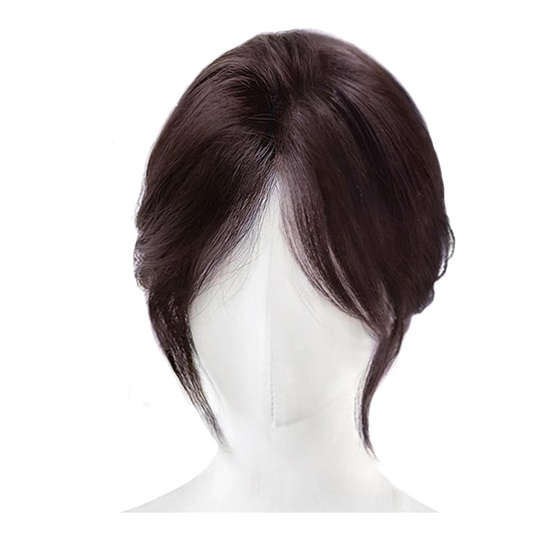 Parūka ar astoņzīmju bangs, slīpa bangs, palielina apjomu vainagā, zīdaini mati, mehāniska apstrāde