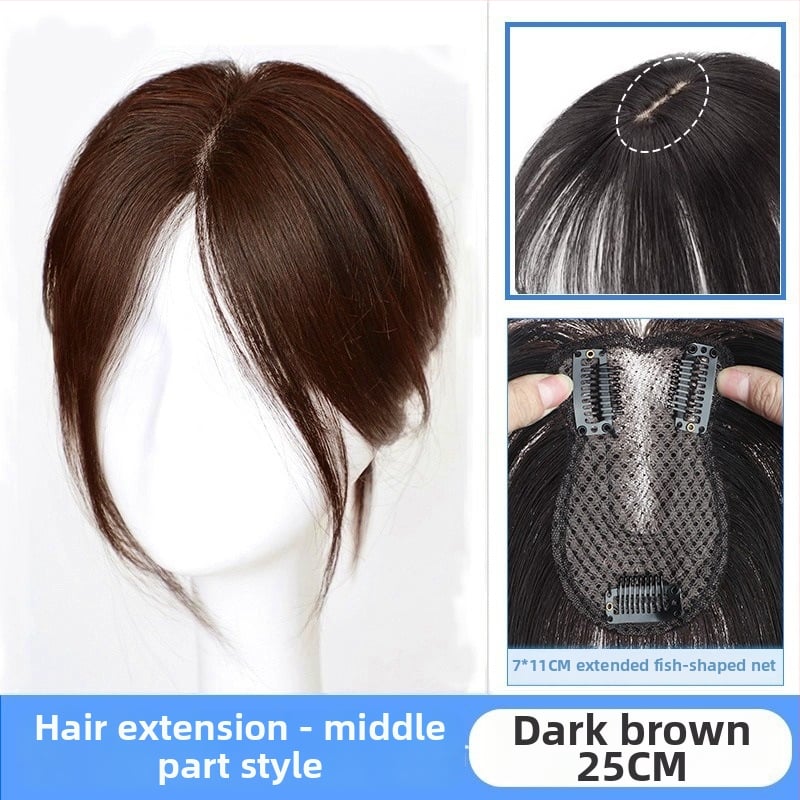 Parūka ar astoņzīmju bangs, slīpa bangs, palielina apjomu vainagā, zīdaini mati, mehāniska apstrāde