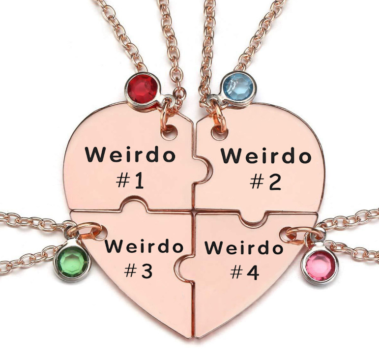 Szív alakú nyaklánc rozsdamentes acélból; medál anyaga: titánacél; lánc típusa: O-gyűrűs lánc; márka Qingqian