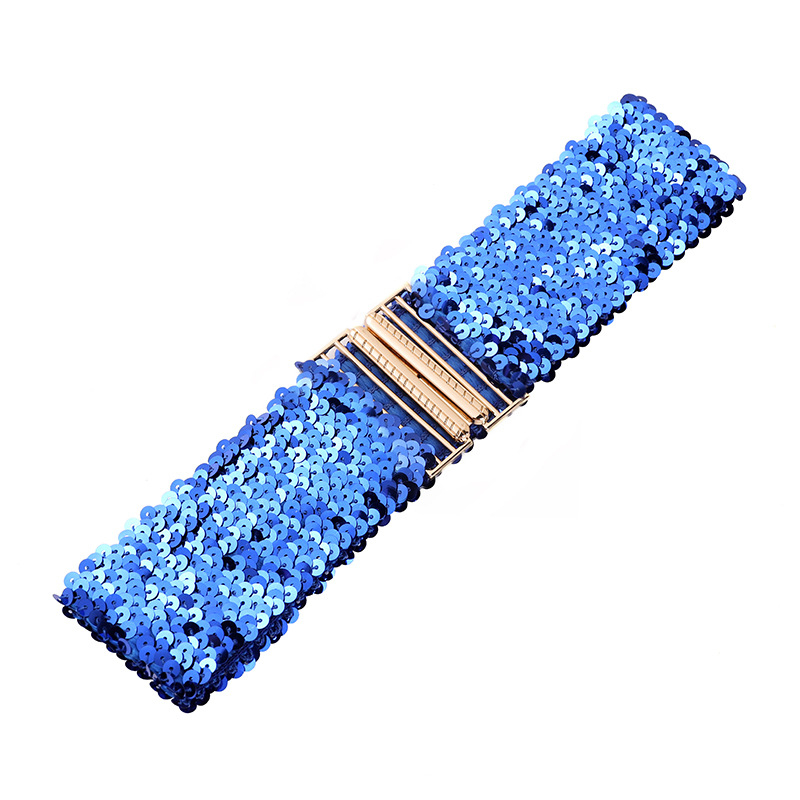 Fliterasti pojas za haljinu, elastičan, PET materijal, kopča od legure, širina iznad 4 cm