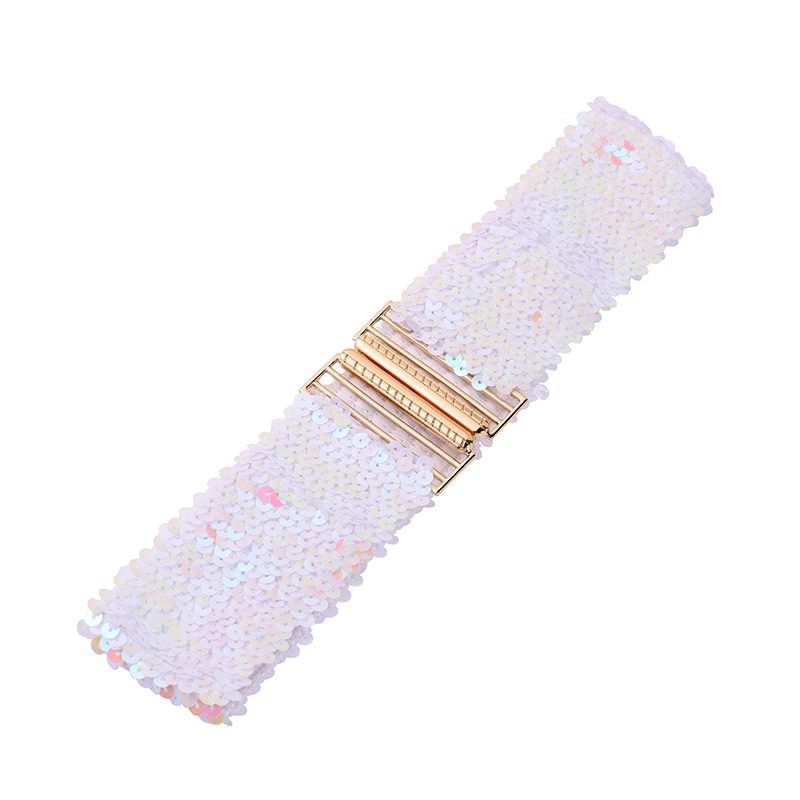 Fliterasti pojas za haljinu, elastičan, PET materijal, kopča od legure, širina iznad 4 cm