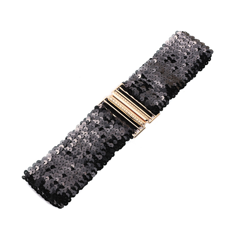 Fliterasti pojas za haljinu, elastičan, PET materijal, kopča od legure, širina iznad 4 cm