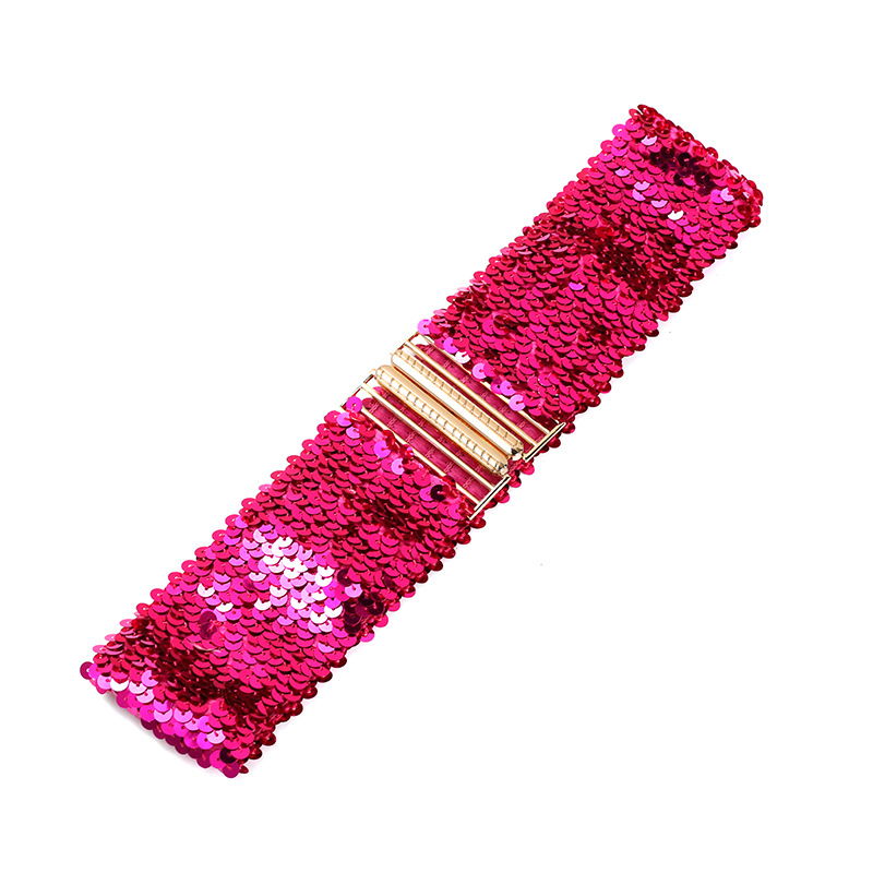 Fliterasti pojas za haljinu, elastičan, PET materijal, kopča od legure, širina iznad 4 cm
