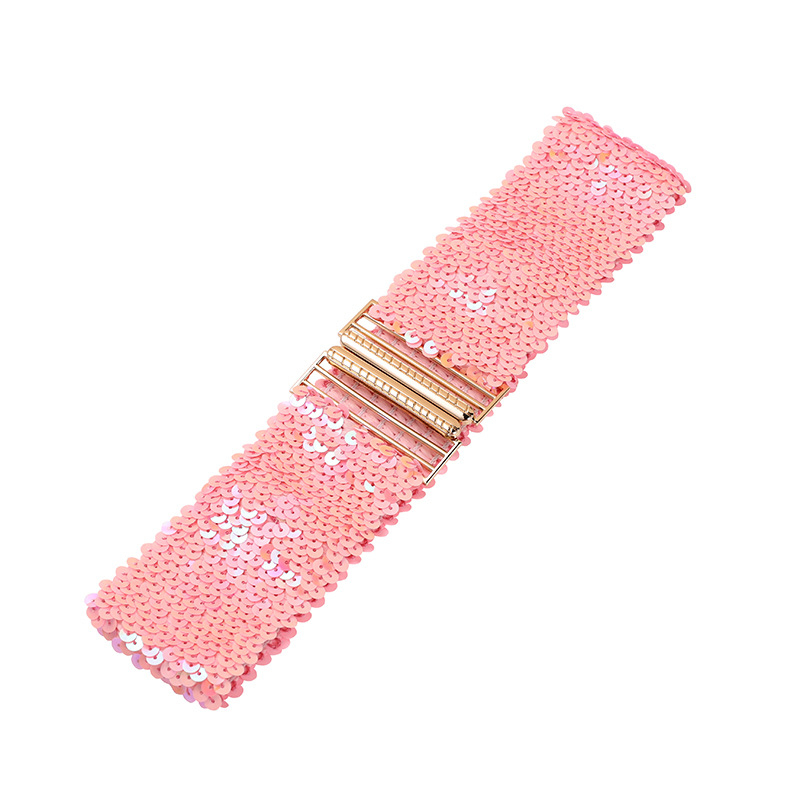 Fliterasti pojas za haljinu, elastičan, PET materijal, kopča od legure, širina iznad 4 cm