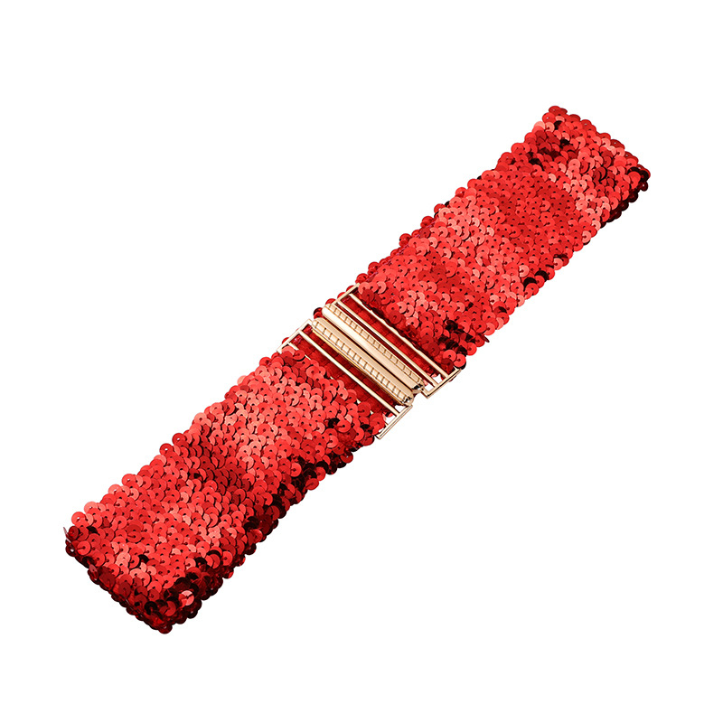 Fliterasti pojas za haljinu, elastičan, PET materijal, kopča od legure, širina iznad 4 cm