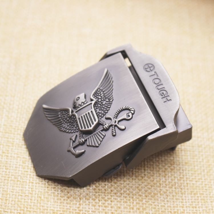 Катарама за колан от платно, гладка цинкова сплав, правоъгълна форма, закопчаване с щракване, дизайн с букви