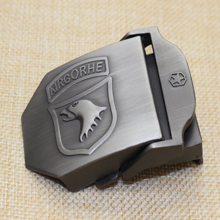 Катарама за колан от платно, гладка цинкова сплав, правоъгълна форма, закопчаване с щракване, дизайн с букви