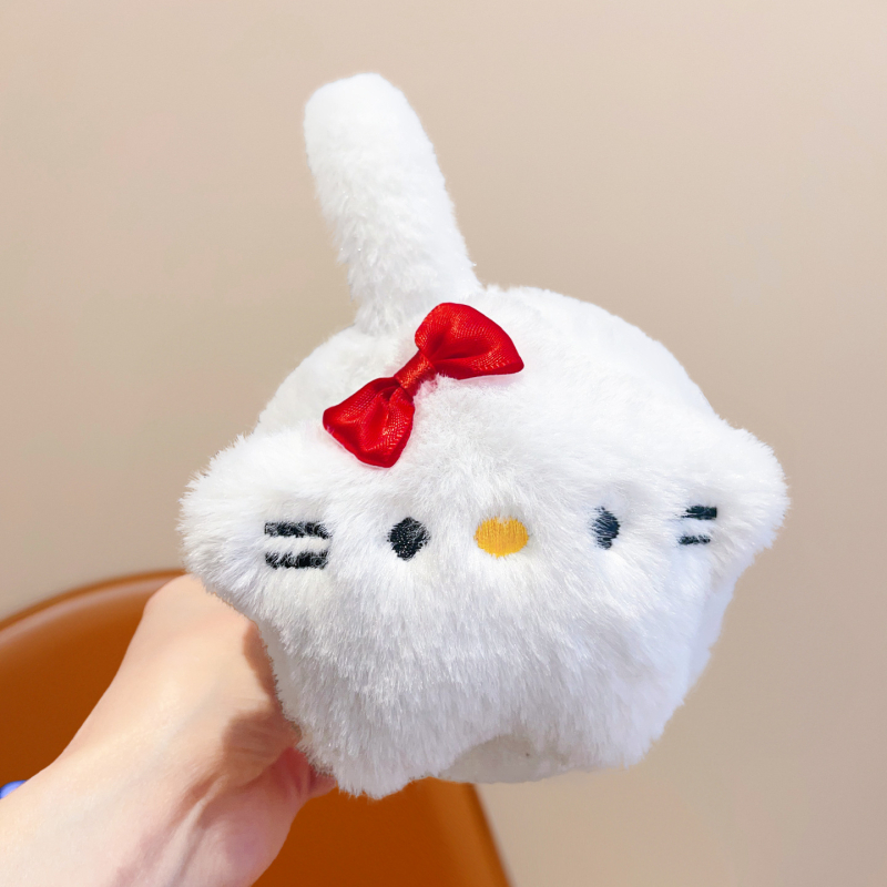 Laste plüüs kõrvakaitsed – talvine soojus, kokkupandav, karikatuurimuster