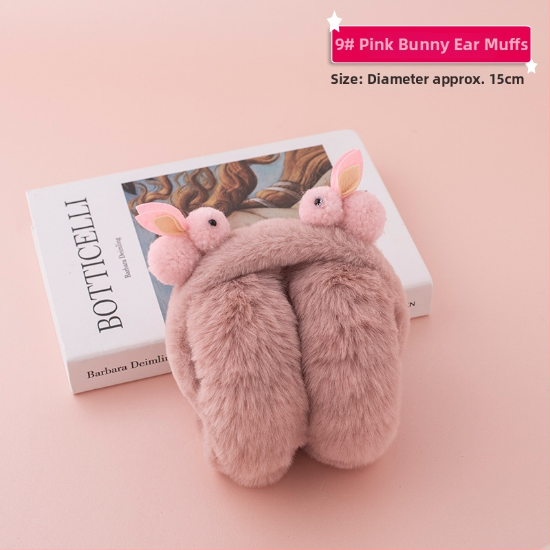 Laste plüüs kõrvakaitsed – talvine soojus, kokkupandav, karikatuurimuster