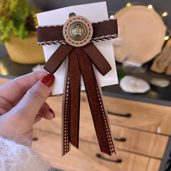 Női gallér virág és masni, koreai stílus, szalagból készült, geometriai mintázat, lapos fejű, kód lg658