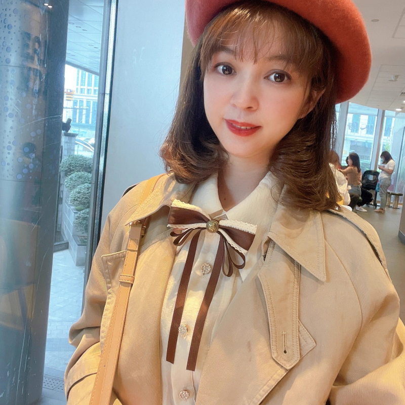 Női gallér virág és masni, koreai stílus, szalagból készült, geometriai mintázat, lapos fejű, kód lg658