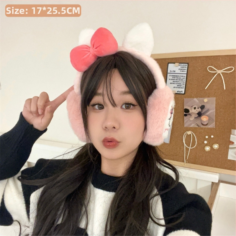 Pliisidest kõrvakaitsmega tähe kujuline — karikatuuristiil, soojad talveks ja sügisele, väliskasutuseks, naistele