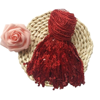 Ζώνη μέσης χορού με δαντέλα και φούντες με στρας, μήκος 15 εκ (Υλικό: Ρέιόν; Εφαρμογή: Αξεσουάρ)