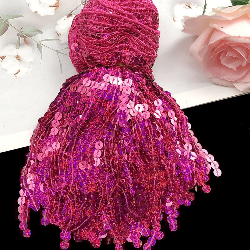 Ζώνη μέσης χορού με δαντέλα και φούντες με στρας, μήκος 15 εκ (Υλικό: Ρέιόν; Εφαρμογή: Αξεσουάρ)