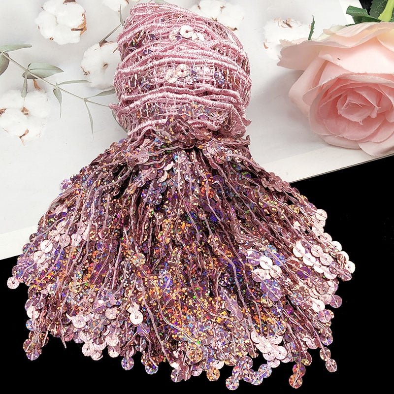 Ζώνη μέσης χορού με δαντέλα και φούντες με στρας, μήκος 15 εκ (Υλικό: Ρέιόν; Εφαρμογή: Αξεσουάρ)