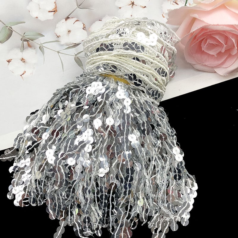 Ζώνη μέσης χορού με δαντέλα και φούντες με στρας, μήκος 15 εκ (Υλικό: Ρέιόν; Εφαρμογή: Αξεσουάρ)