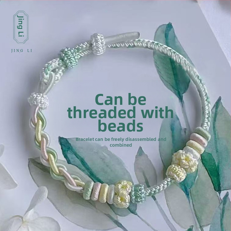 DIY pletāma rokassprādze no auklas - roku adīta, etniska unisex stilā