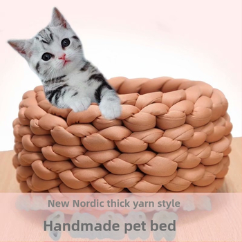 Kézzel kötött pamut takaró kisállatoknak, töltött középponttal, 7S fonalat, egy szál, durva kötés, fonal Forma: Tuan Line, Yinuo márka