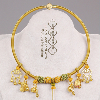 Bērnu kaklarota ar ilgas dzīves amuletu, aukla, U forma, O ķēde, 31–40 cm