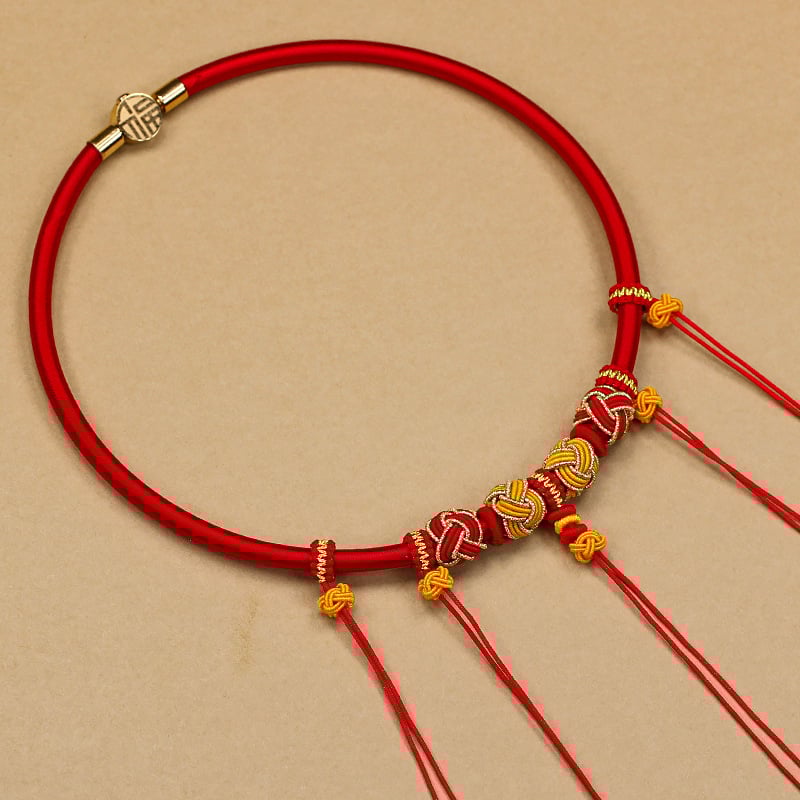 Bērnu kaklarota ar ilgas dzīves amuletu, aukla, U forma, O ķēde, 31–40 cm