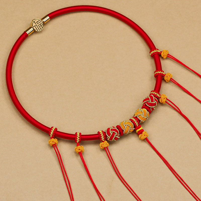 Bērnu kaklarota ar ilgas dzīves amuletu, aukla, U forma, O ķēde, 31–40 cm