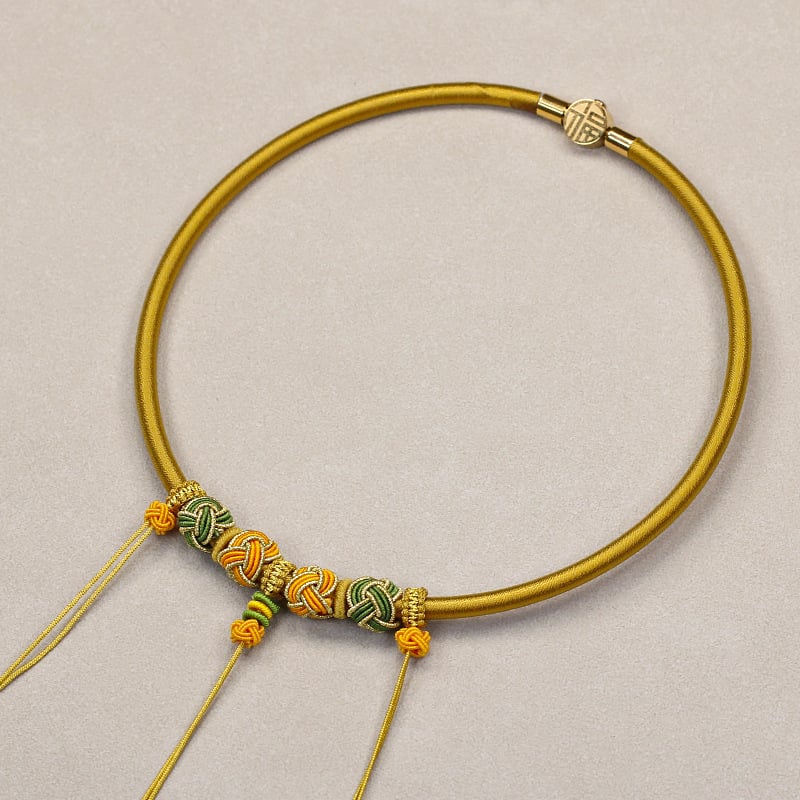 Bērnu kaklarota ar ilgas dzīves amuletu, aukla, U forma, O ķēde, 31–40 cm