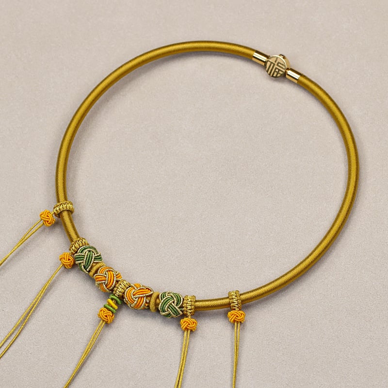 Bērnu kaklarota ar ilgas dzīves amuletu, aukla, U forma, O ķēde, 31–40 cm