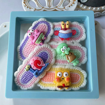 Set ukosnica za kosu za djecu, ručno tkanu čipku, cartoon stil, legura, duljina 6,5 cm