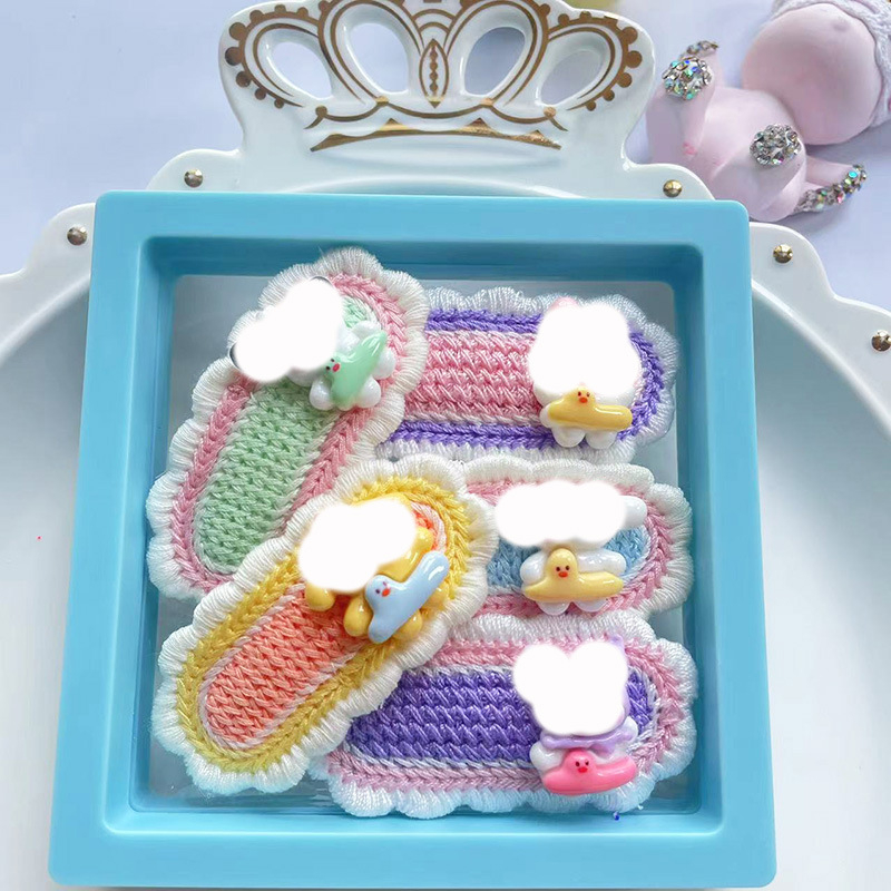 Set ukosnica za kosu za djecu, ručno tkanu čipku, cartoon stil, legura, duljina 6,5 cm