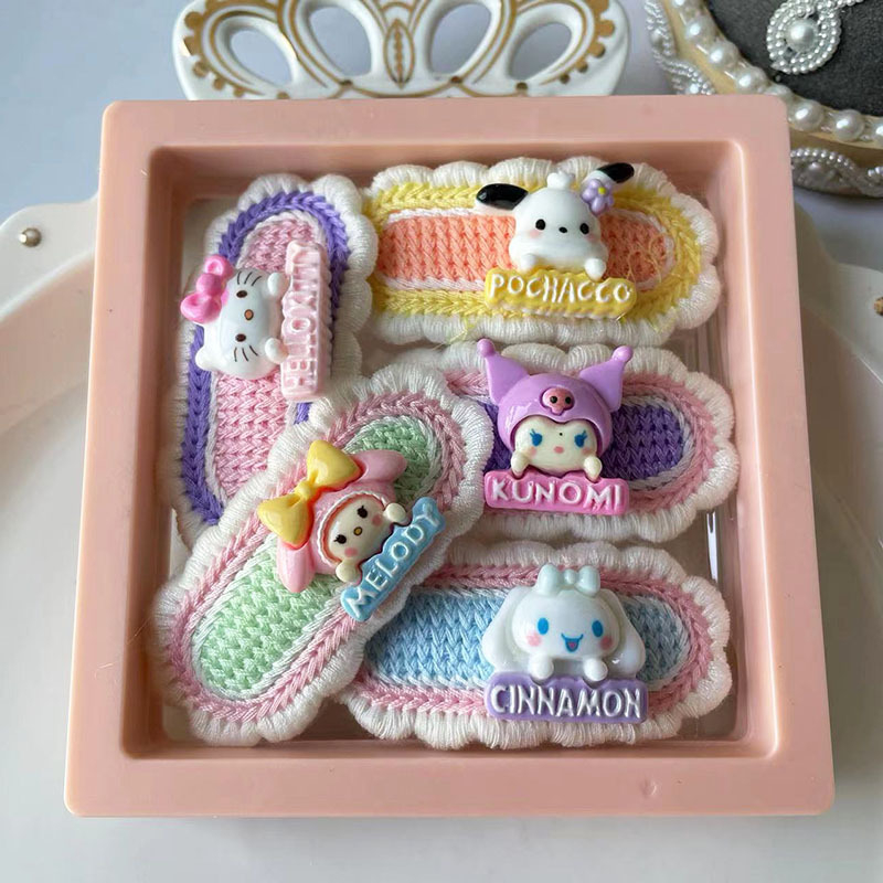 Set ukosnica za kosu za djecu, ručno tkanu čipku, cartoon stil, legura, duljina 6,5 cm