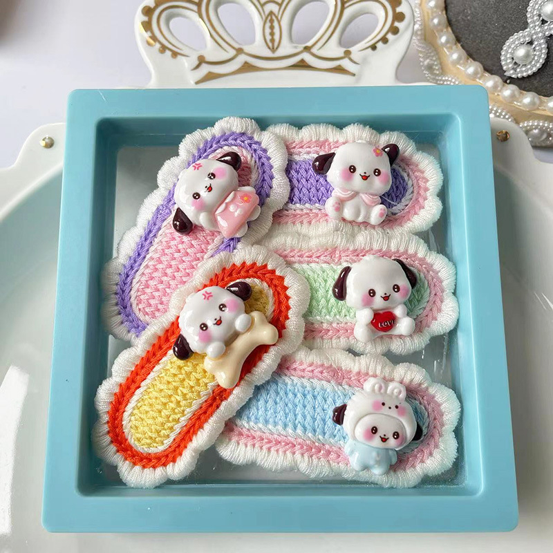 Set ukosnica za kosu za djecu, ručno tkanu čipku, cartoon stil, legura, duljina 6,5 cm