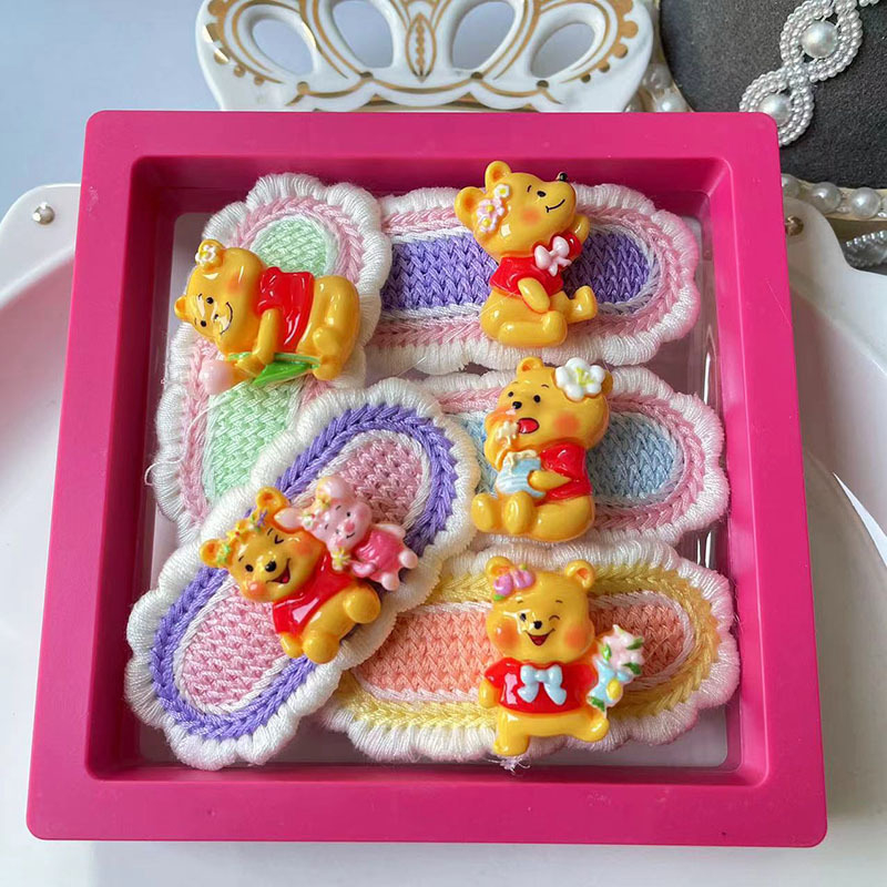 Set ukosnica za kosu za djecu, ručno tkanu čipku, cartoon stil, legura, duljina 6,5 cm