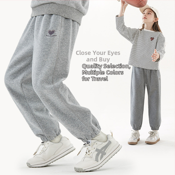 Mergaitėms kasdieninės sportinės kelnės iš nailono su fliso pamušalu, 87,9% nailonas, elastinga juosta, skirta 3–8 metų vaikams, pavasaris ir ruduo