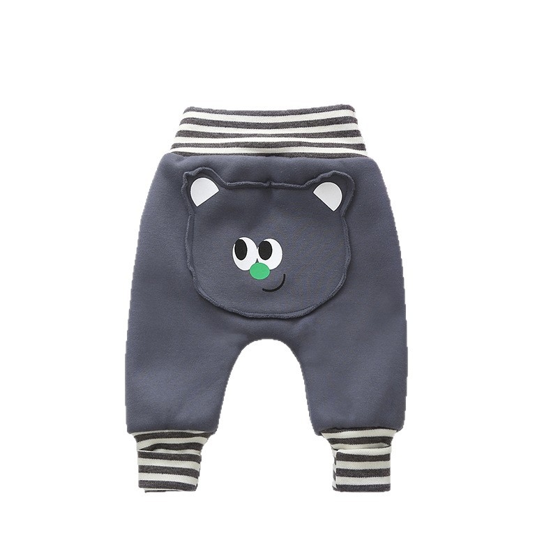 Kūdikių kelnės su fliso pamušalu, storos, aukštas liemuo, pilvo apsauga, gyvūnų raštas