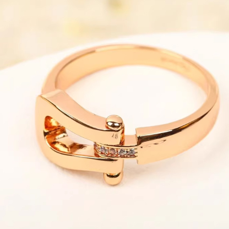 Unisex žiedas su kanopos formos deimantais, 925 sidabras, 18K auksavimo danga, preciziška gamyba