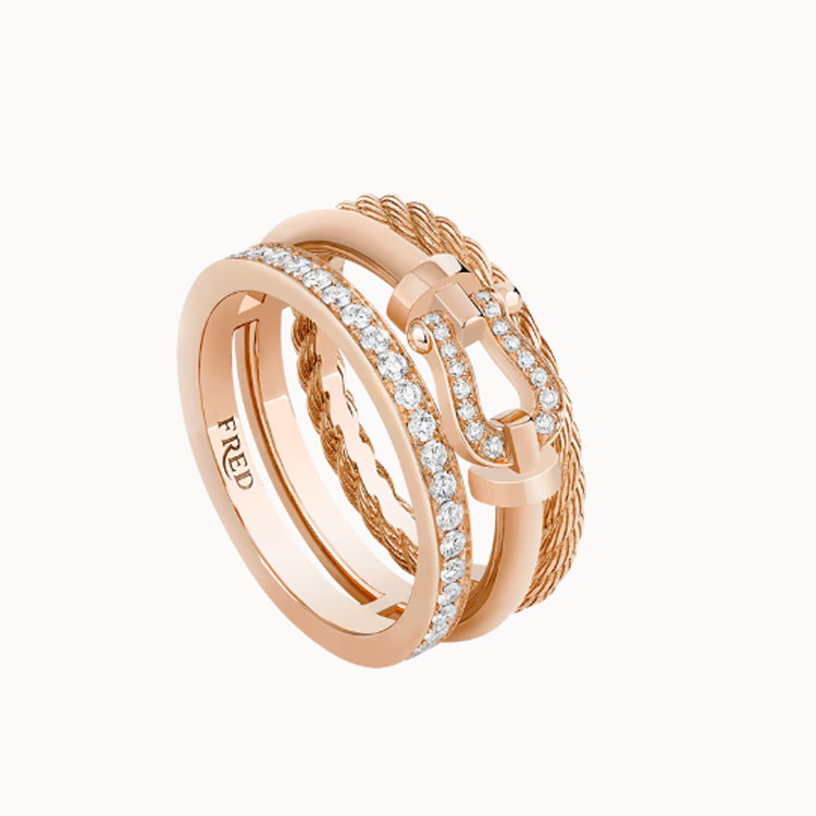 Unisex žiedas su kanopos formos deimantais, 925 sidabras, 18K auksavimo danga, preciziška gamyba