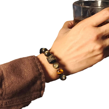 Obsidián karkötő, uniszex, etnikus stílus, geometriai forma, őszi 2024 megjelenés