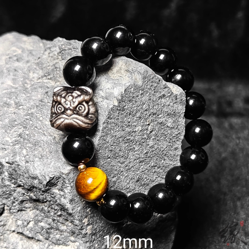 Obsidián karkötő, uniszex, etnikus stílus, geometriai forma, őszi 2024 megjelenés