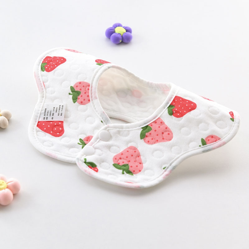 Bébi pamut etetőszalvéta, vízálló és foltálló, rajzfilm mintával, újszülötteknek 0–12 hónap