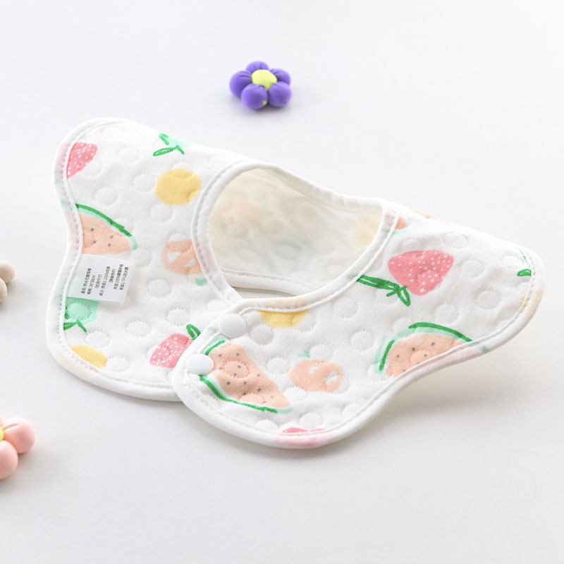 Bébi pamut etetőszalvéta, vízálló és foltálló, rajzfilm mintával, újszülötteknek 0–12 hónap