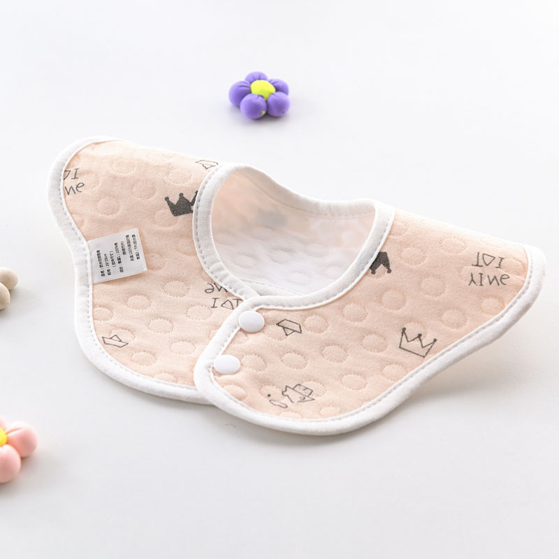 Bébi pamut etetőszalvéta, vízálló és foltálló, rajzfilm mintával, újszülötteknek 0–12 hónap