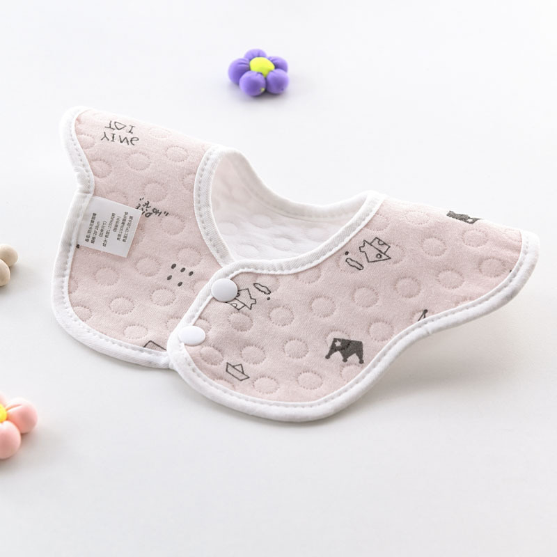 Bébi pamut etetőszalvéta, vízálló és foltálló, rajzfilm mintával, újszülötteknek 0–12 hónap