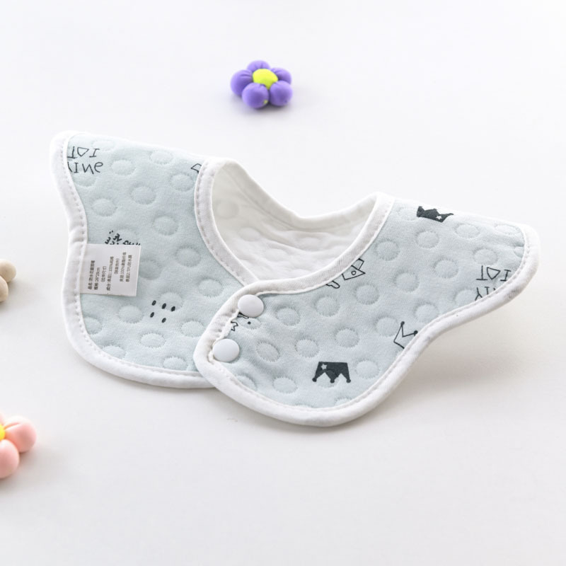 Bébi pamut etetőszalvéta, vízálló és foltálló, rajzfilm mintával, újszülötteknek 0–12 hónap