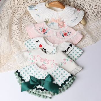 Pamut baba etető kendő hímzéssel, vízálló és foltálló, 0–3 éveseknek