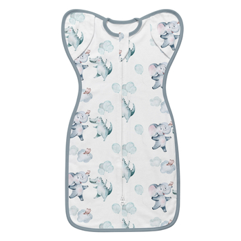 Little Tots újszülött pamut alvózsák, tiszta pamut 95%+, 0-1 év számára, nyár és tavasz, állatmintával, biztonsági osztály A