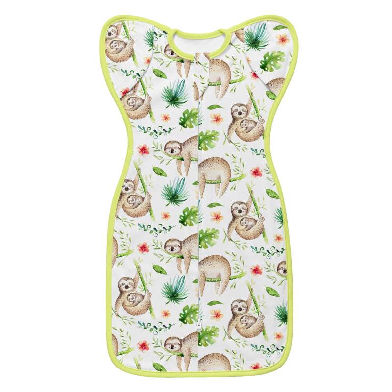 Little Tots újszülött pamut alvózsák, tiszta pamut 95%+, 0-1 év számára, nyár és tavasz, állatmintával, biztonsági osztály A