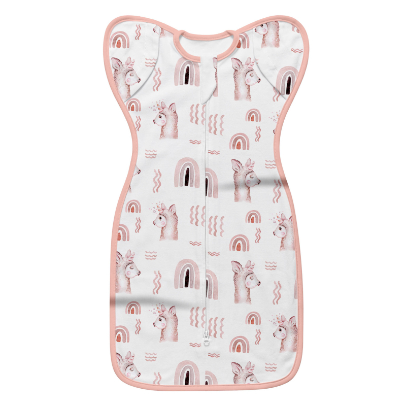 Little Tots újszülött pamut alvózsák, tiszta pamut 95%+, 0-1 év számára, nyár és tavasz, állatmintával, biztonsági osztály A