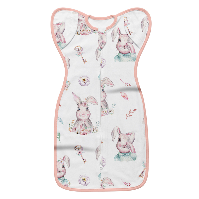 Little Tots újszülött pamut alvózsák, tiszta pamut 95%+, 0-1 év számára, nyár és tavasz, állatmintával, biztonsági osztály A