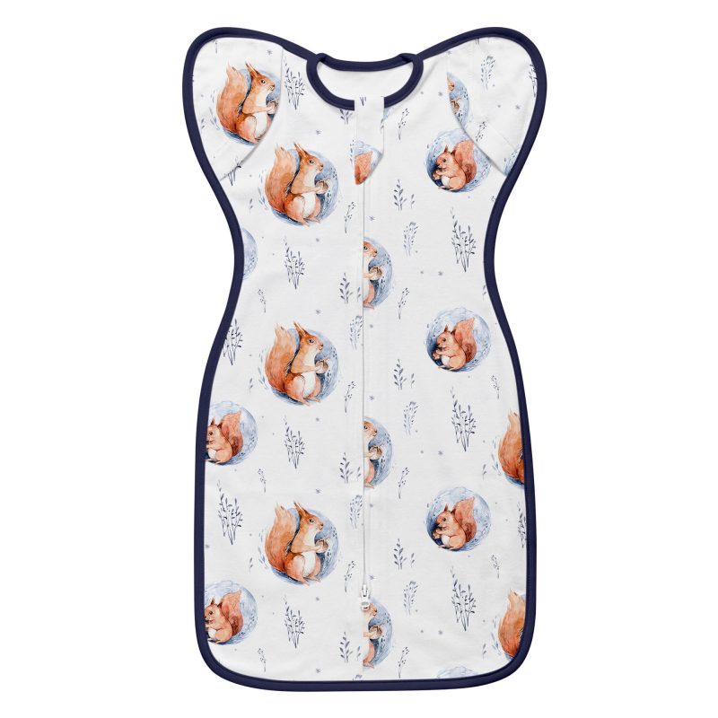 Little Tots újszülött pamut alvózsák, tiszta pamut 95%+, 0-1 év számára, nyár és tavasz, állatmintával, biztonsági osztály A