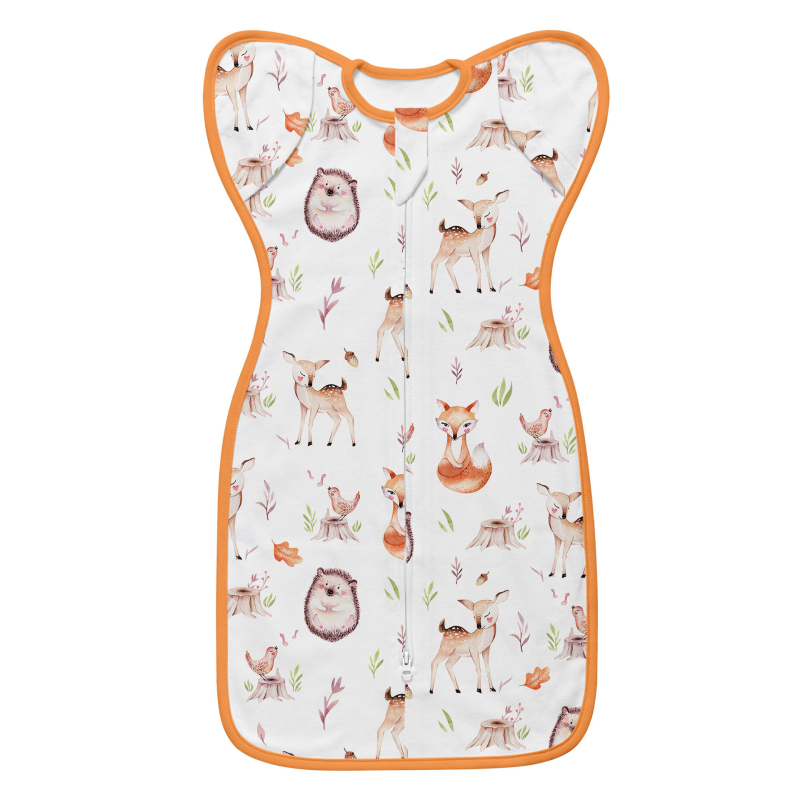 Little Tots újszülött pamut alvózsák, tiszta pamut 95%+, 0-1 év számára, nyár és tavasz, állatmintával, biztonsági osztály A